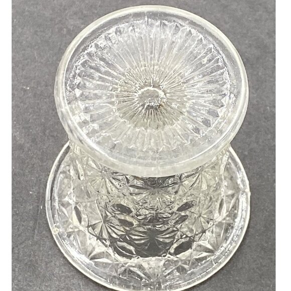Vintage Fenton Daisy & Button Toothpick Holder Pressed Clear Glass Mid Century - Picture 6 of 9